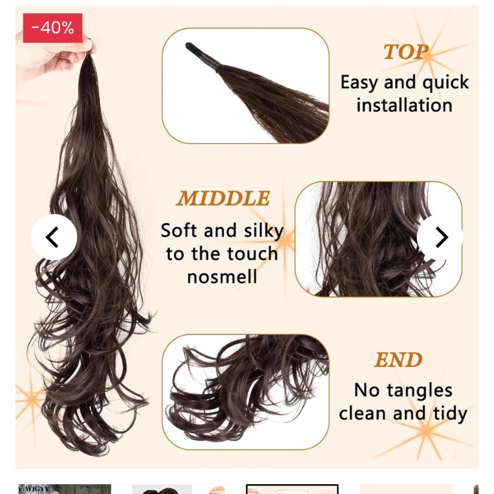 Wrap around hair extension - Picture 2 of 2